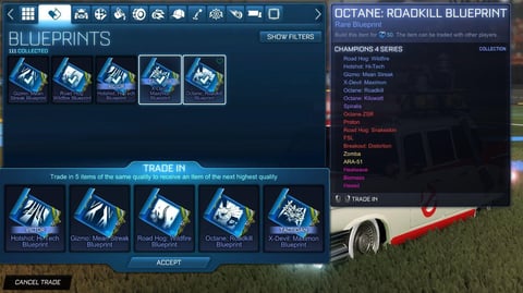 Rocket League Blueprint Trade Up