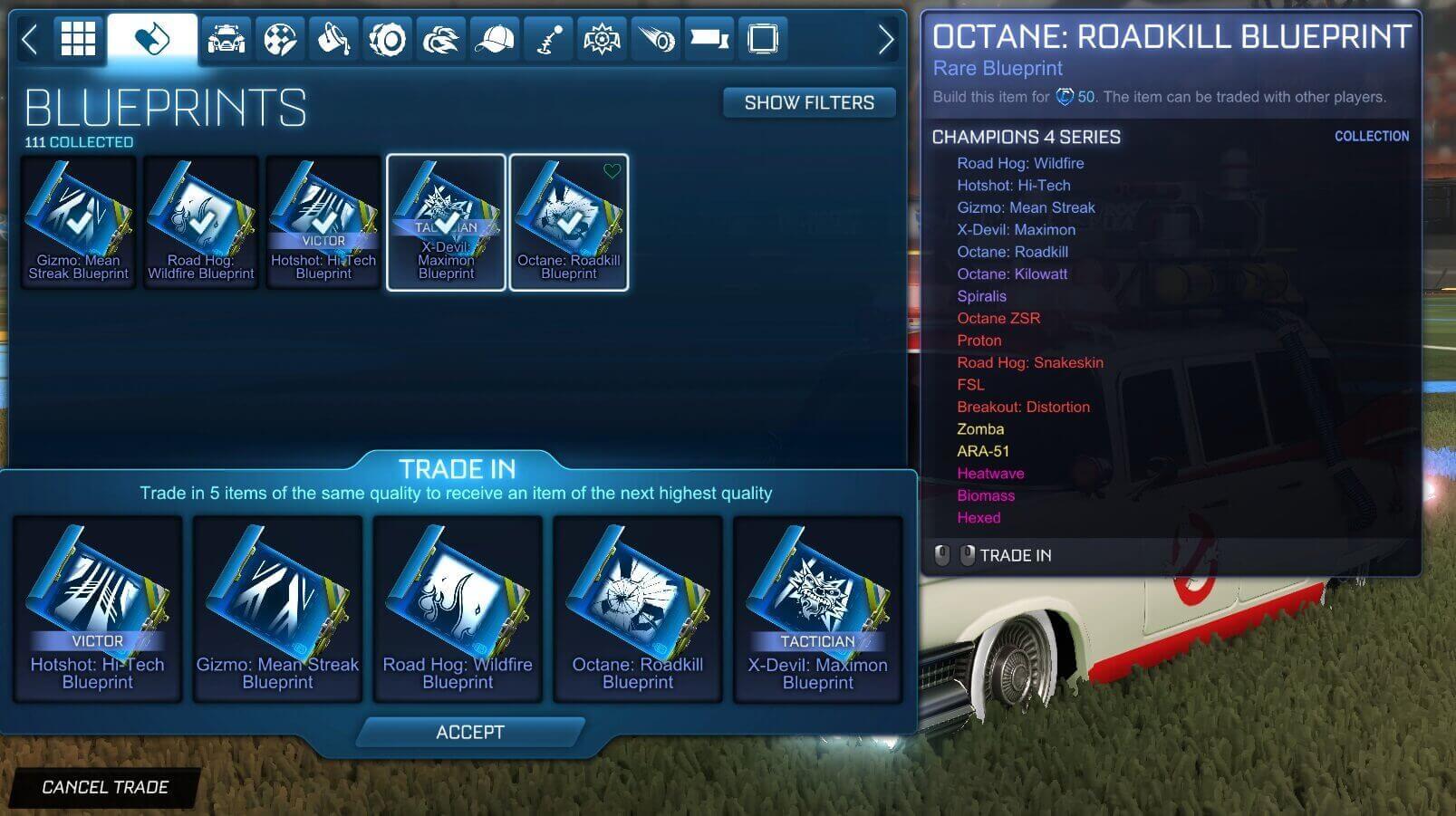 Rocket League Blueprint Trade Up