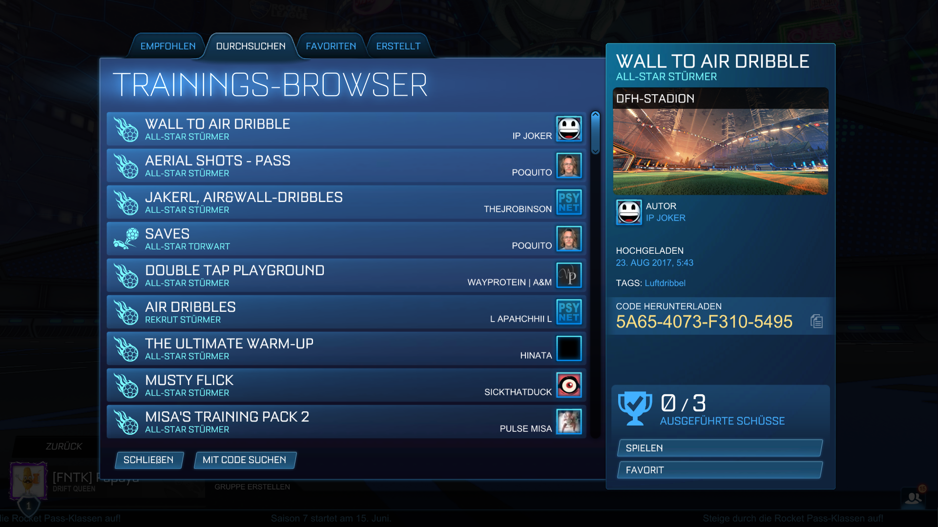Rocket League Custom Training
