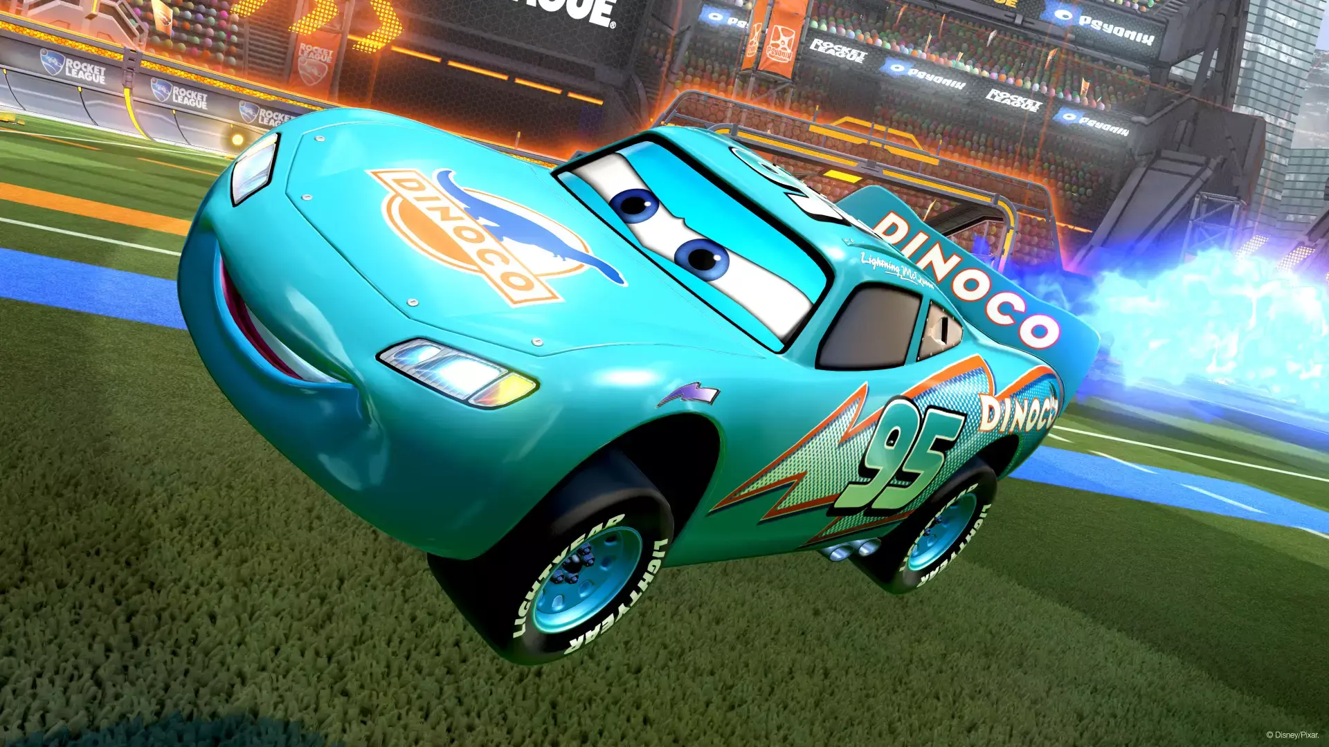 Dinoco Sticker for Lightning McQueen in Rocket League