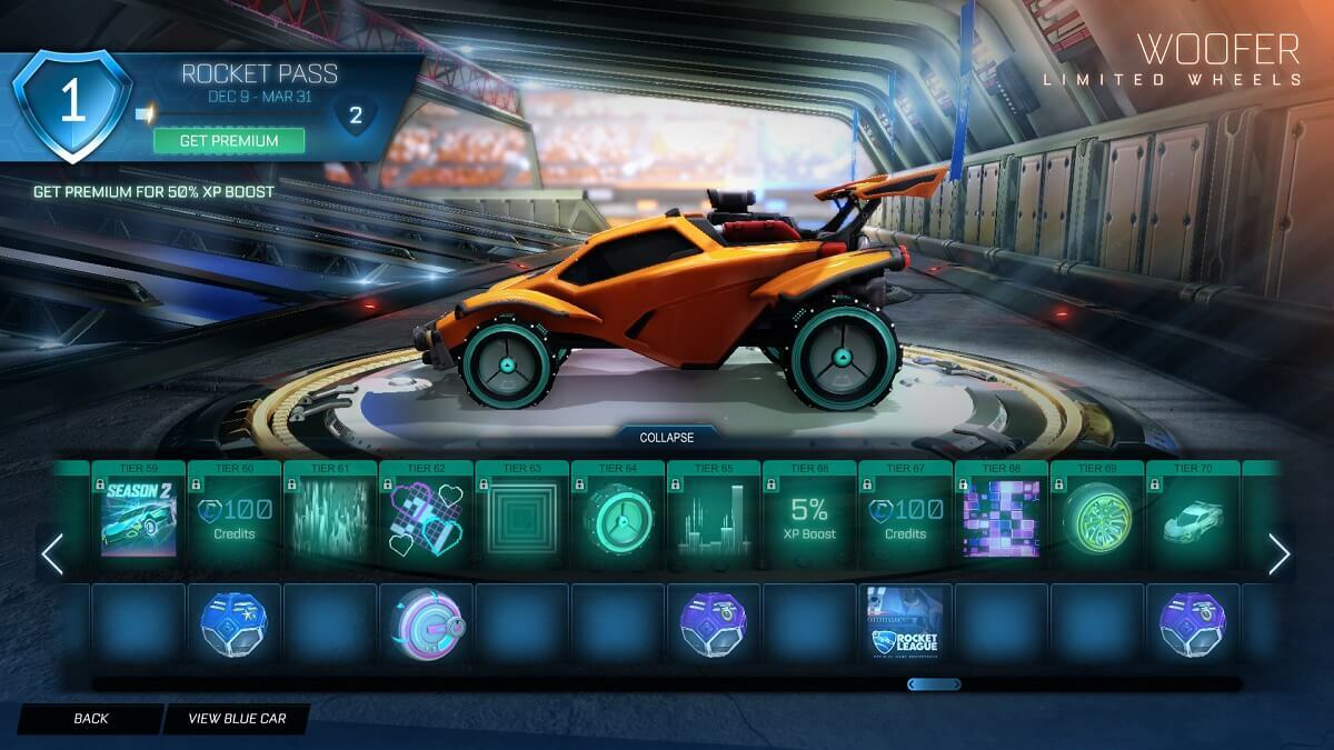 Rocket League Pass Season 2 Woofer Wheels