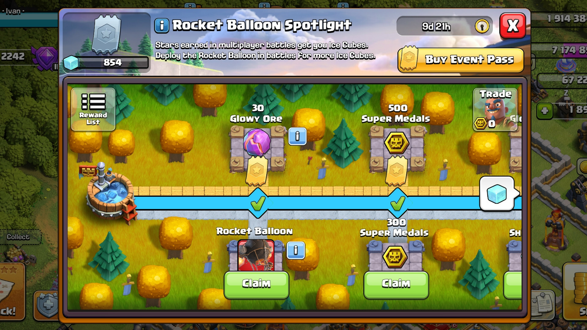 Clash of Clans Rocket Balloon Spotlight Event Pass Rewards