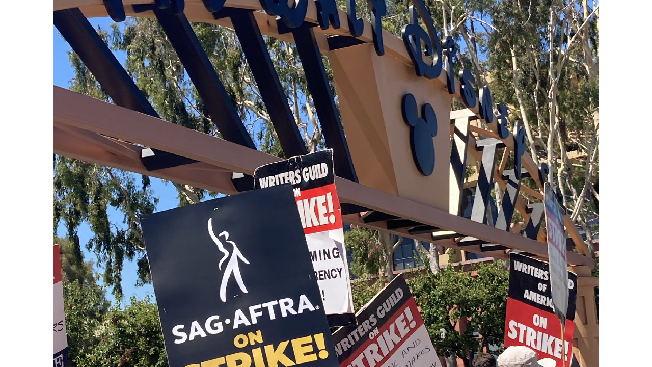 SAG-AFTRA striking infront of Walt Disney