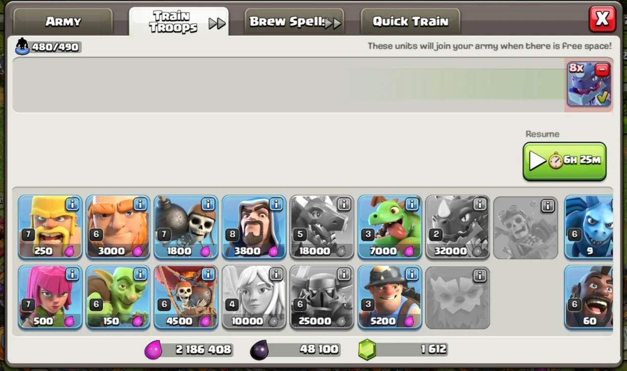 Gold Elixir Dark Elixir Clash of Clans Troops