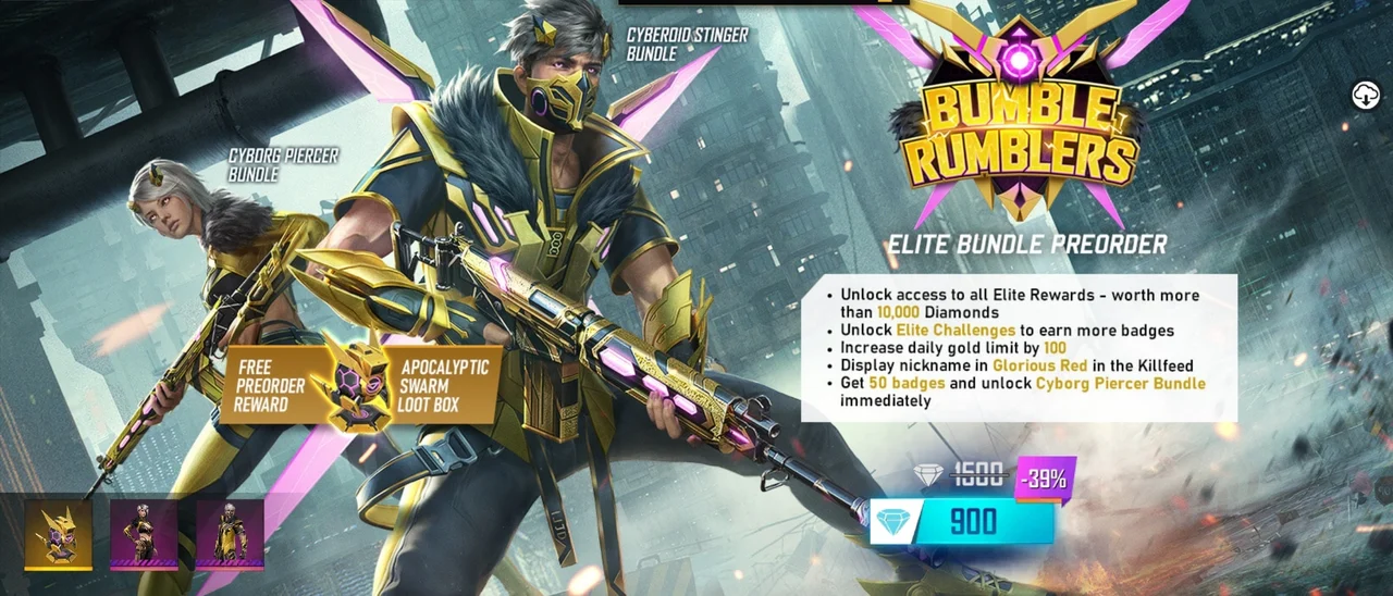 Elite Pass Bumble Rumblers Garena Free Fire