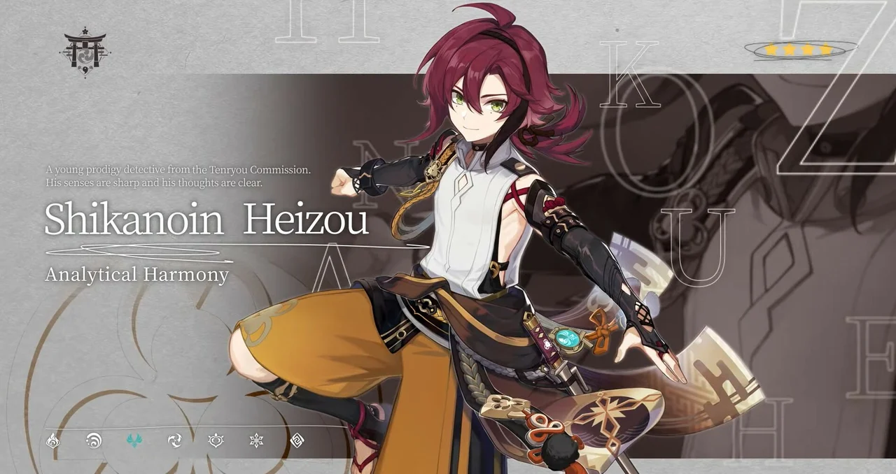 Shikanoin Heizou new character genshin impact version 2.8 summer fantasia