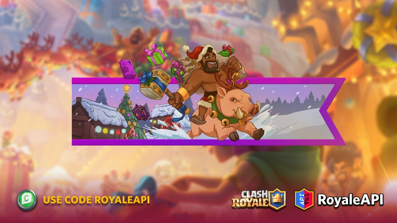 Clash Royale December Season 42 Clashmas Battle Banner Supercell Show Ride Hog Rider