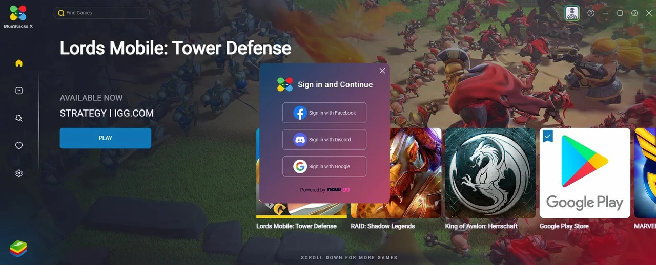 Bluestacks sign-in