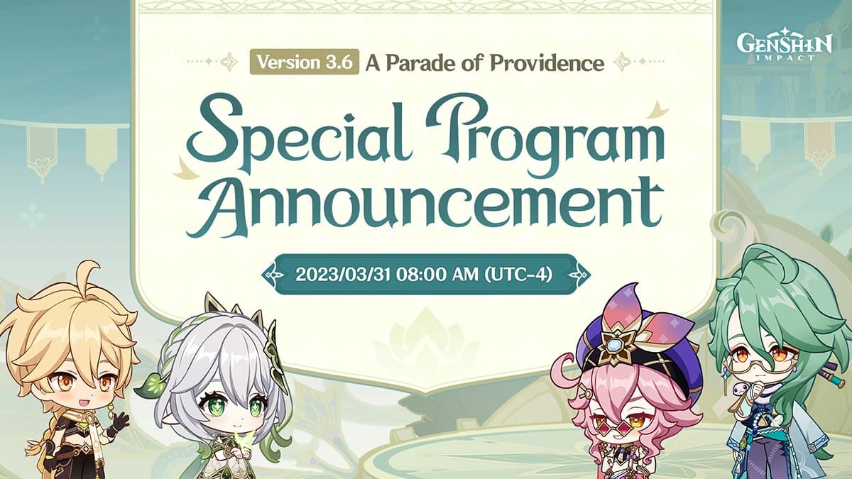 Special announcement Genshin Impact