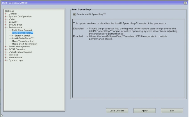 Speedstep BIOS
