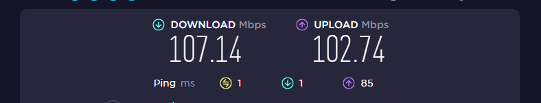 Speedtest Results