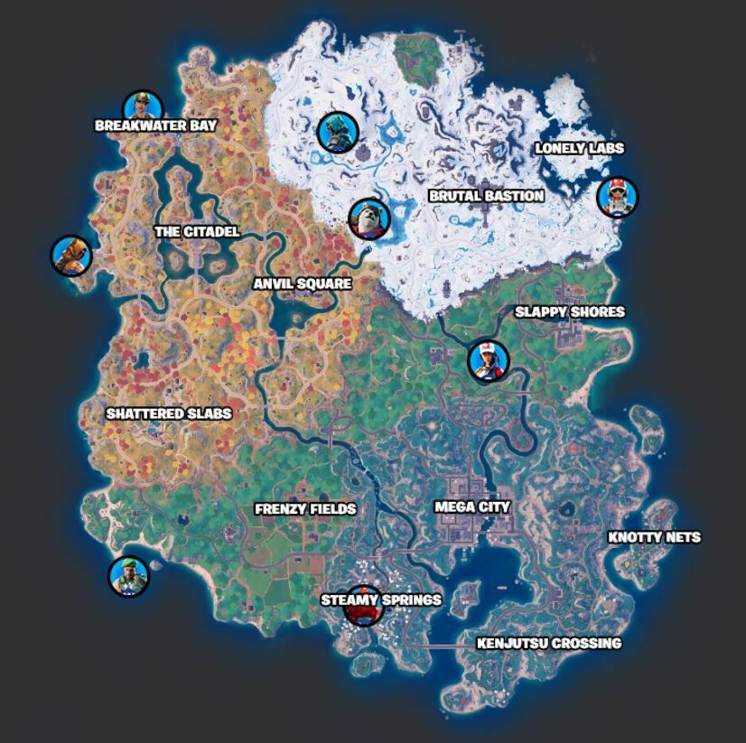 All special character locations in Fortnite