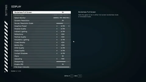 Starfield Graphic Settings 2