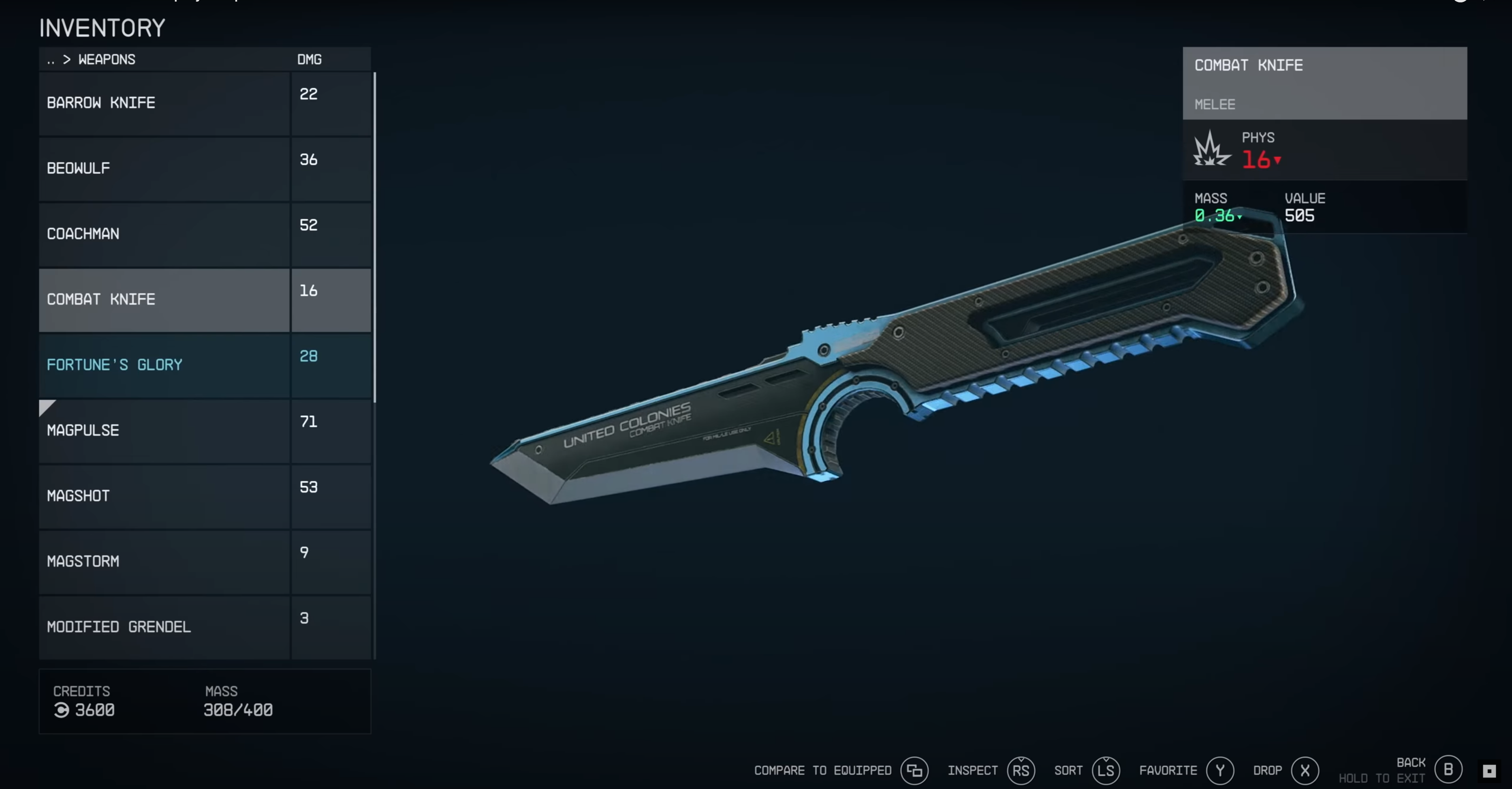 Starfield Combat Knife