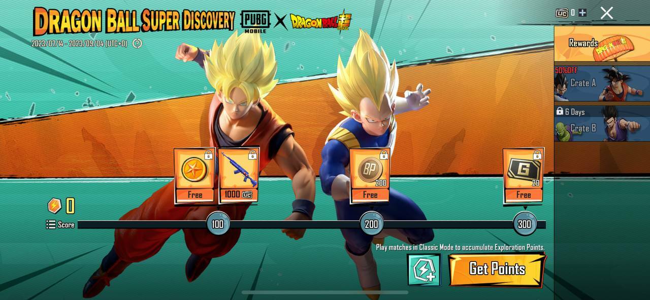 Super Disovery PUBG Mobile Dragon Ball Super