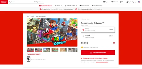 Super Mario Odyssey US Price