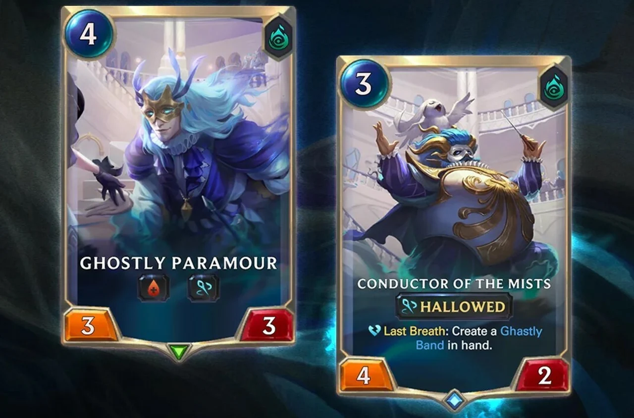 Ghostly Paramour and Constructor of the Mists cards in Legends of Runeterra!