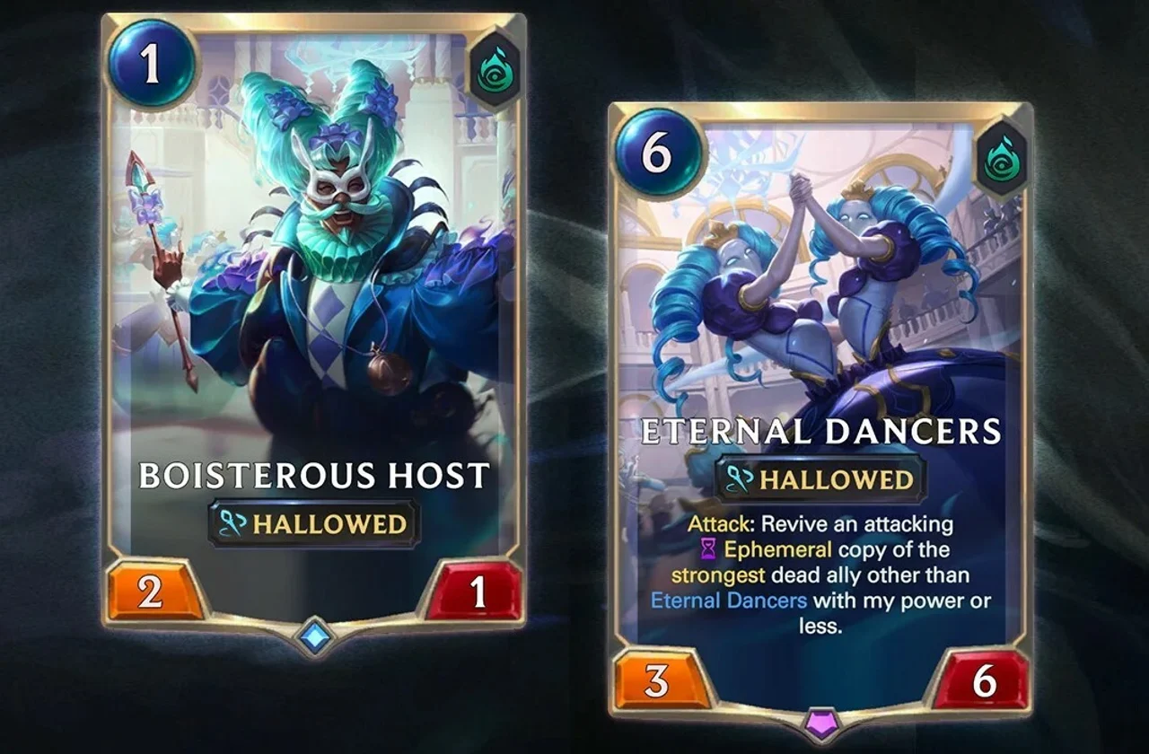 Boisterous Host and Eternal Dancers cards in Legends of Runeterra! | © Riot Games