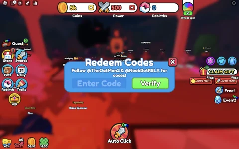 Sword Clickers Simulator redeem codes