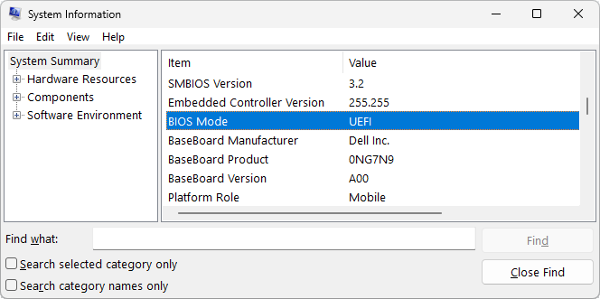 System Information Settings