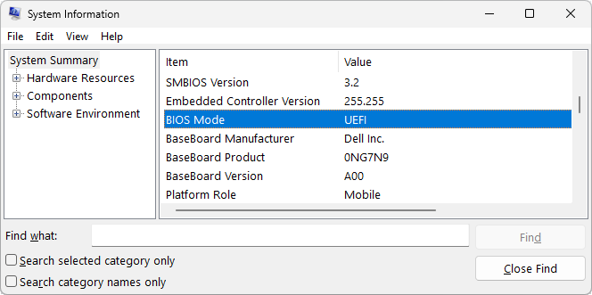 Sys Info Verify UEFI