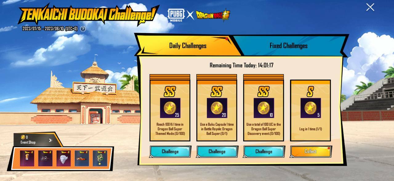 PUBG Mobile Dragon Ball Super Collaboration Guide Tencent Tenkaichi budokai challenge