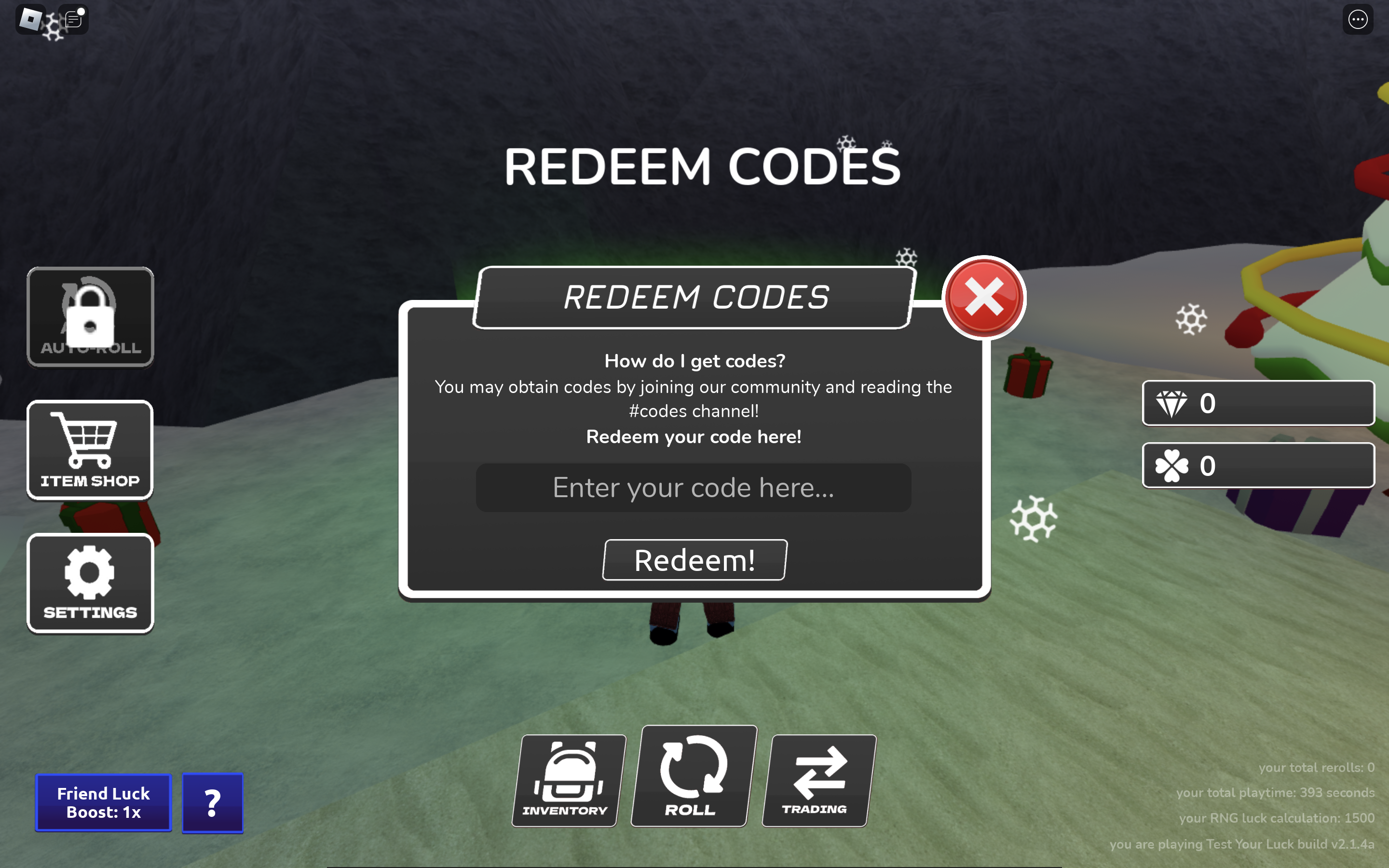 test your luck redeem codes