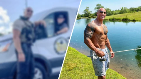 The Rock Police Doppelganger Twin Lookalike Dwayne Johnson Blur