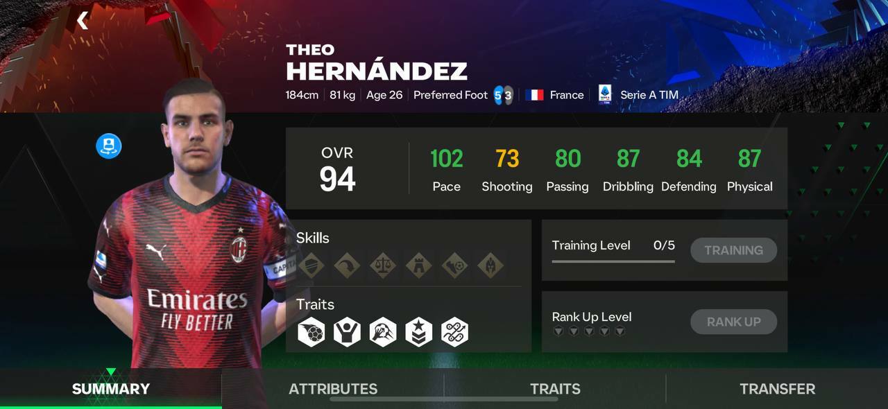 theo hernandez fc mobile