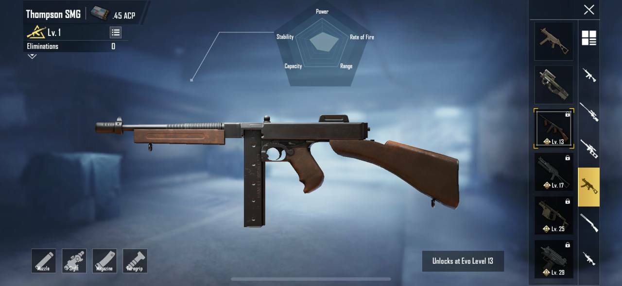 Thompson SMG pubg mobile