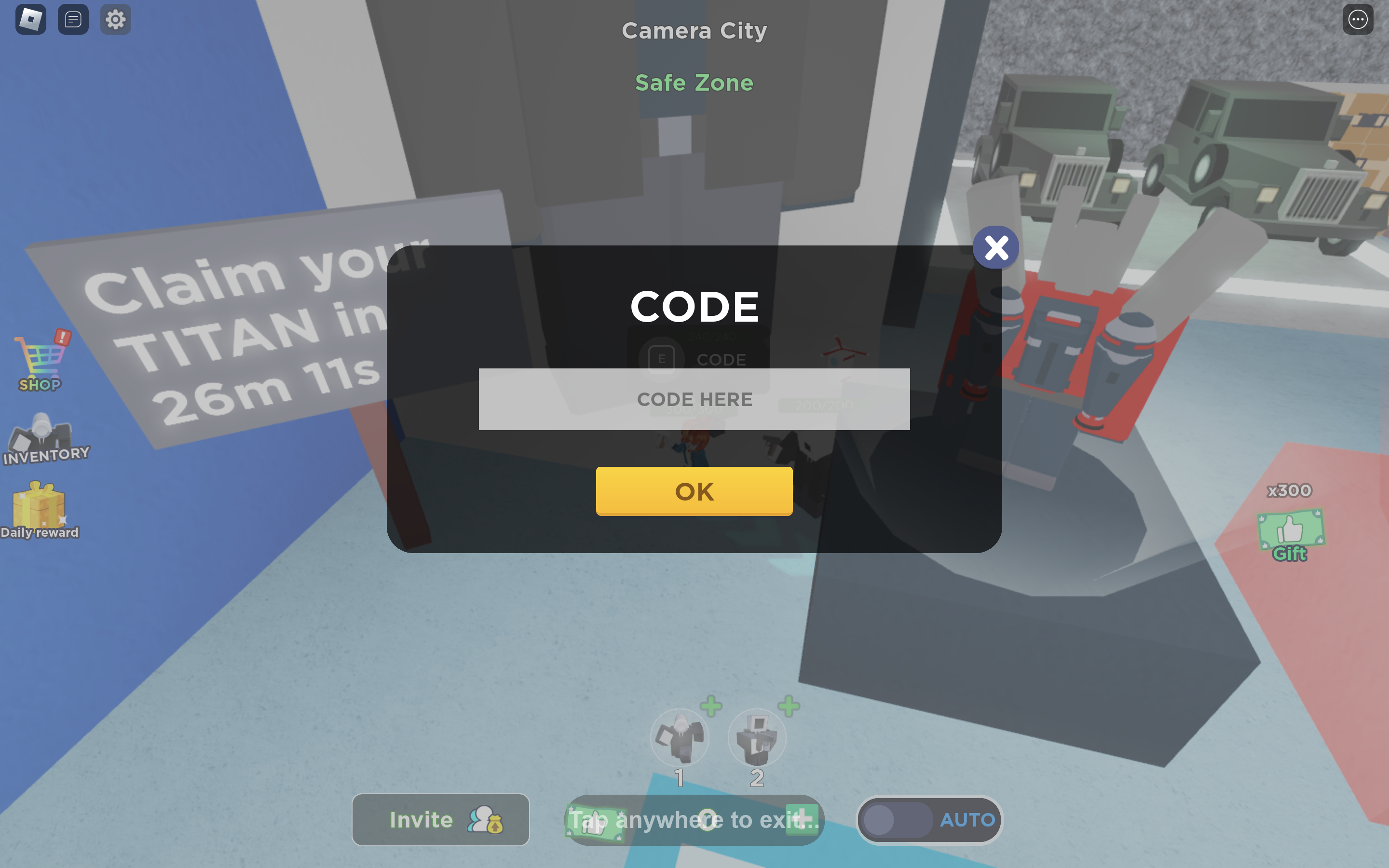 toilet conqueror redeem codes