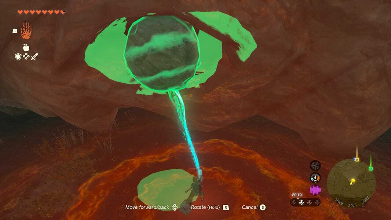 TotK Link using Ultrahand to put the eyeball back in its socket