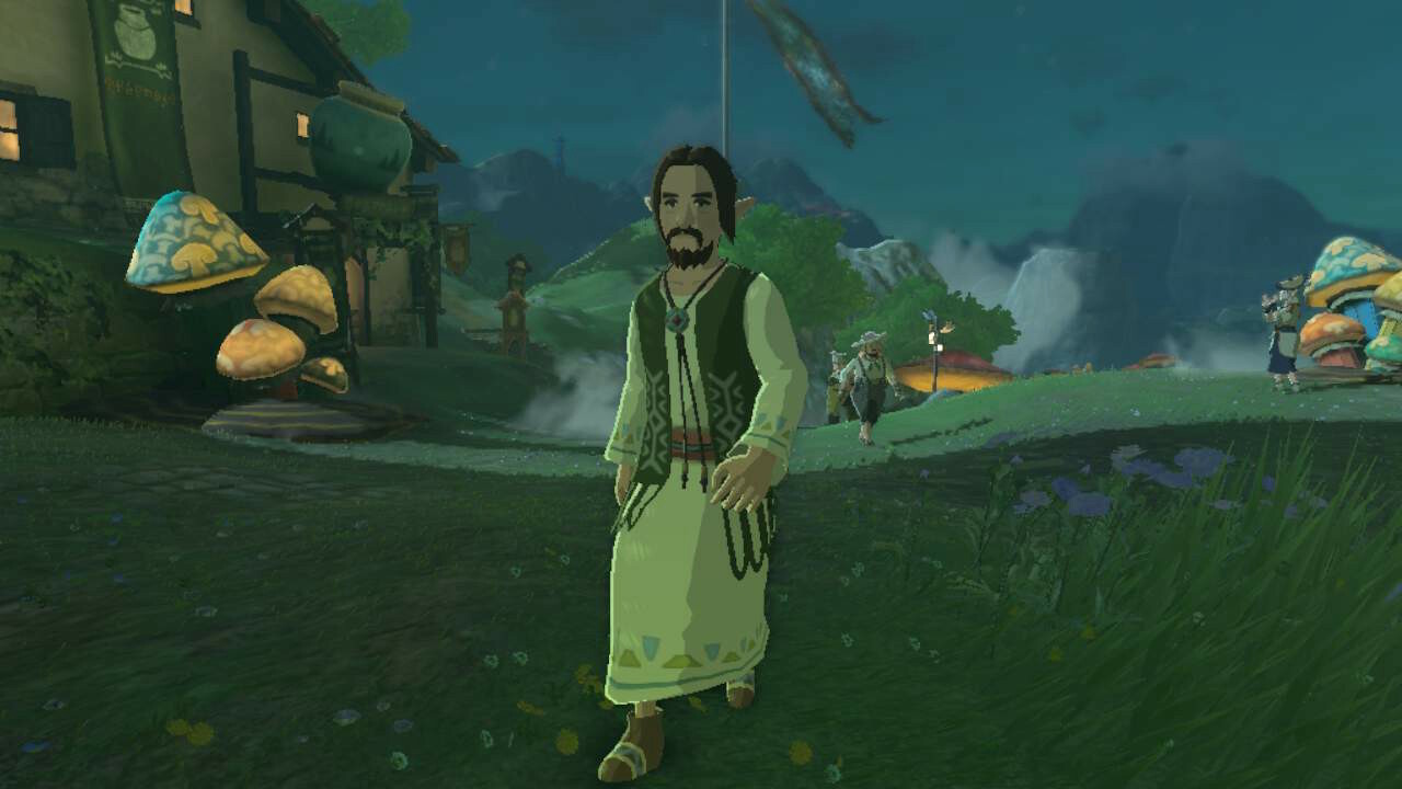 Zelda: Tears of the Kingdom Reede walking through Hateno Village