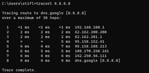 Trace Route CMD