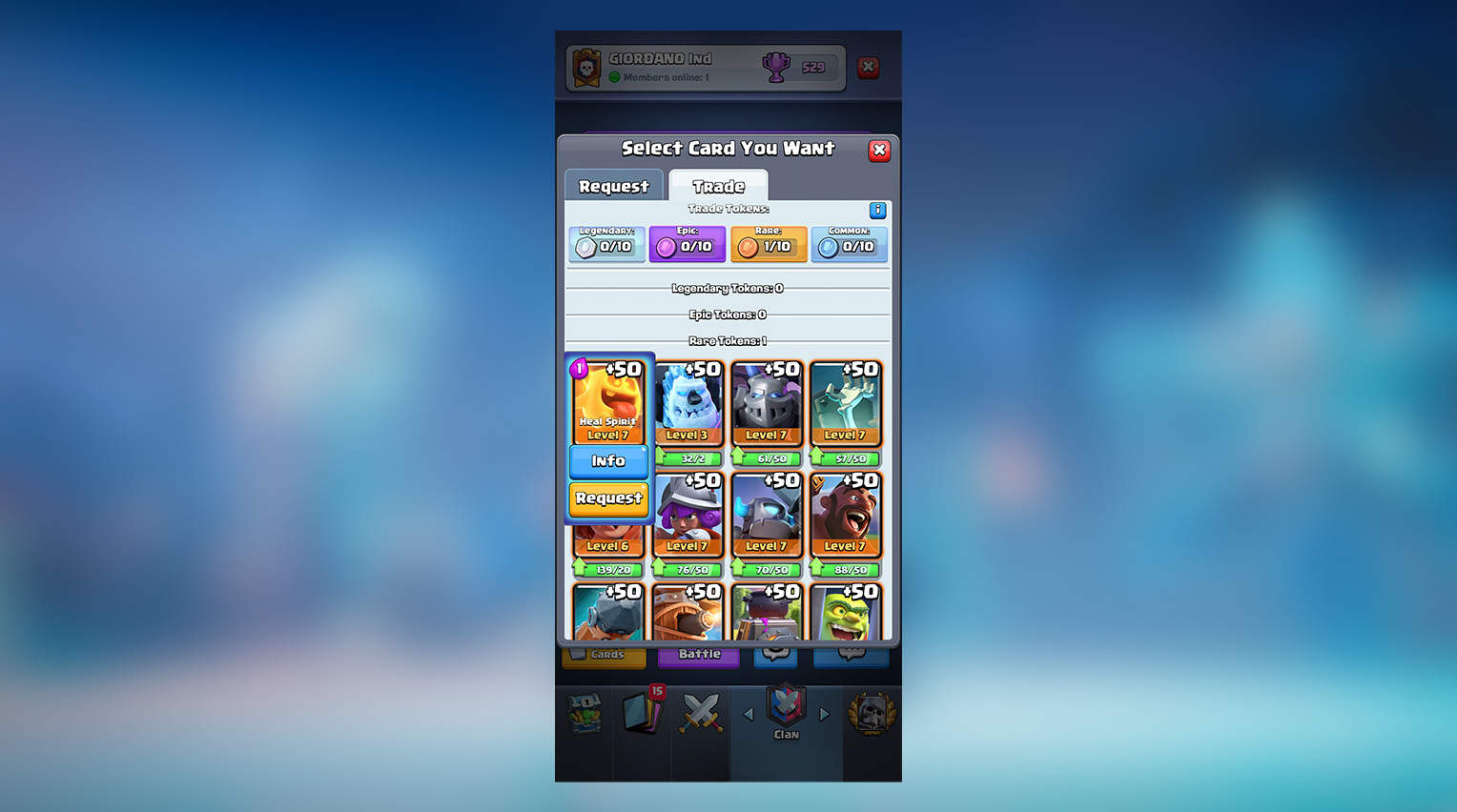 Trade Screen clash royale
