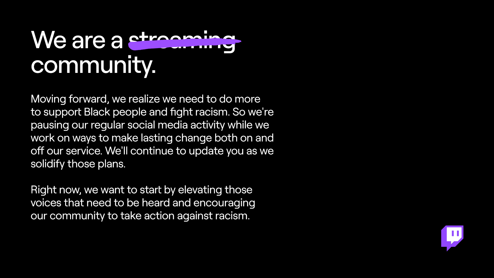 Twitch statement