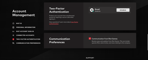 Two Factor Authentication Riot Games