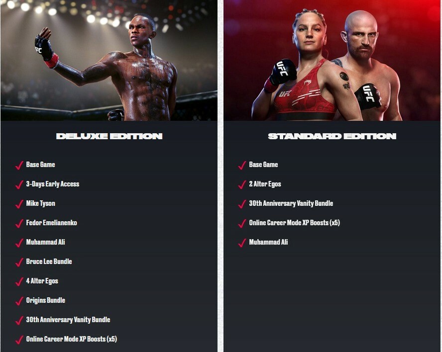 UFC Pre Order Bonus Compared