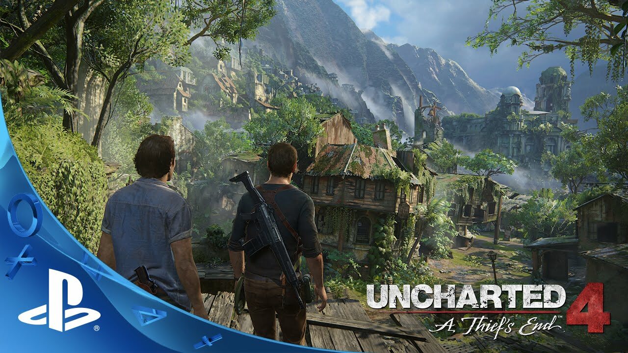 Sony Uncharted 4 In-Game Bild mit Logo Overlay