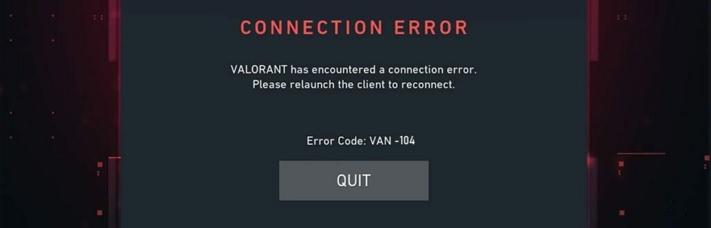 VAN104 Error Code