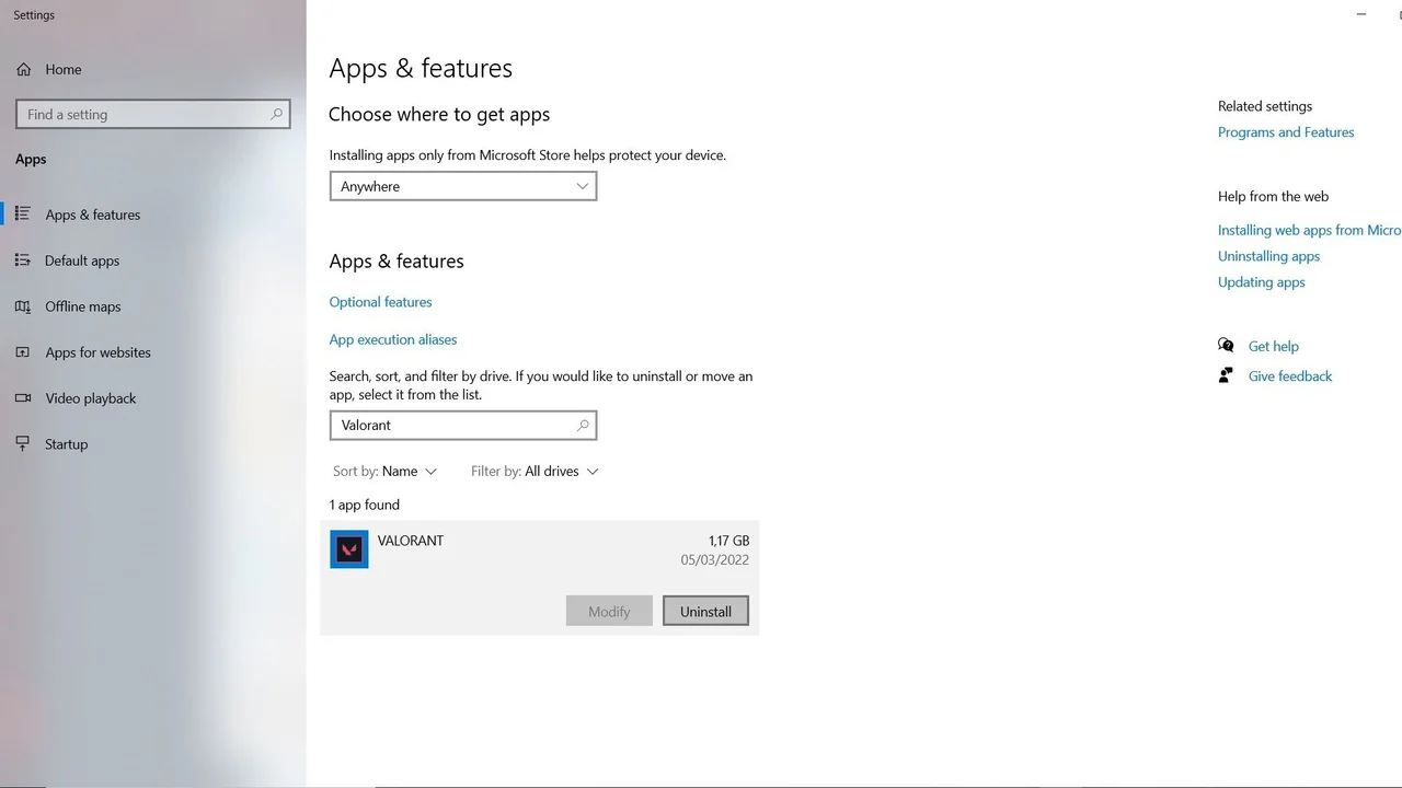 Valorant Uninstall