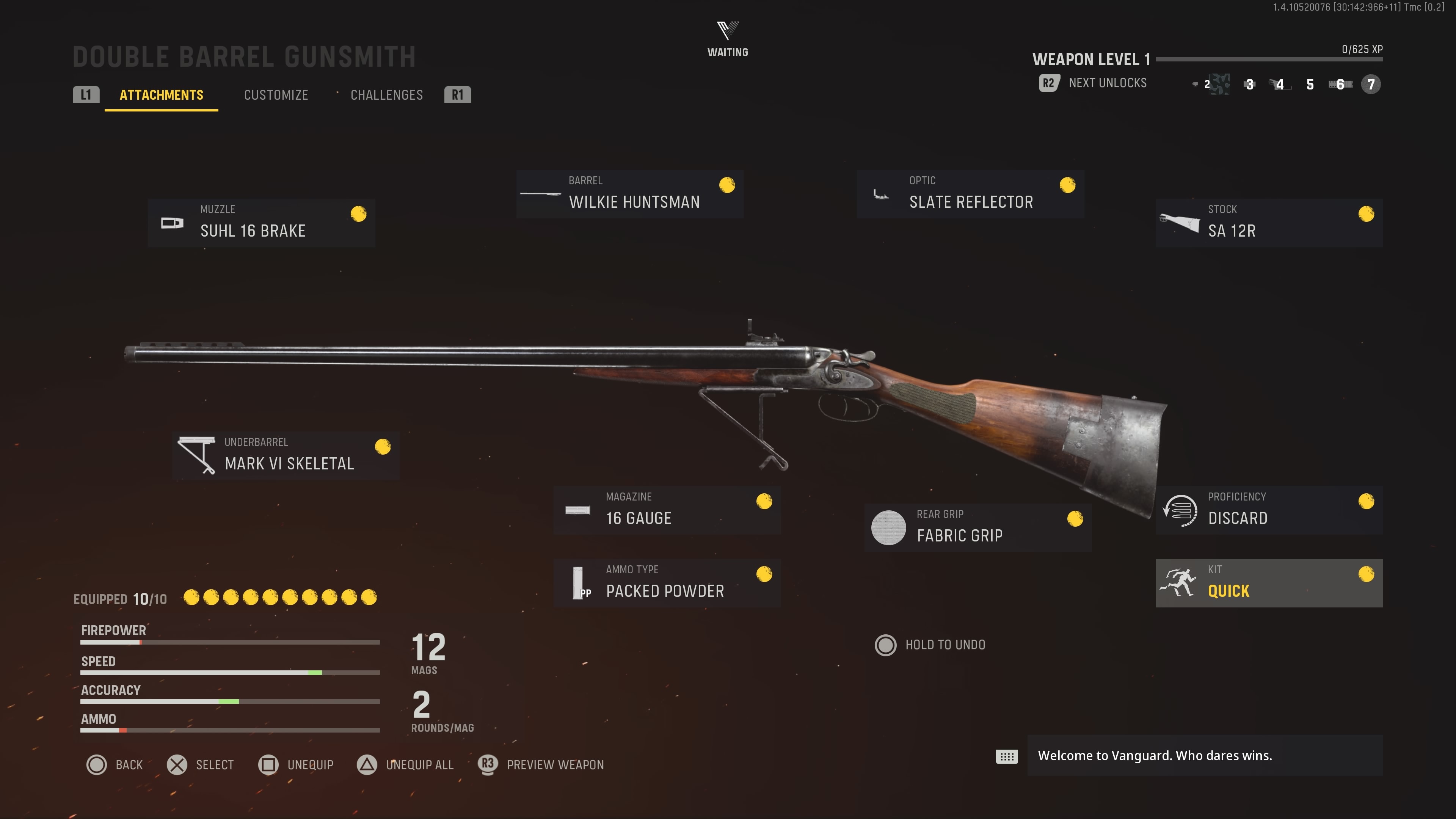 Vanguard Double Barrel Shotgun Setup