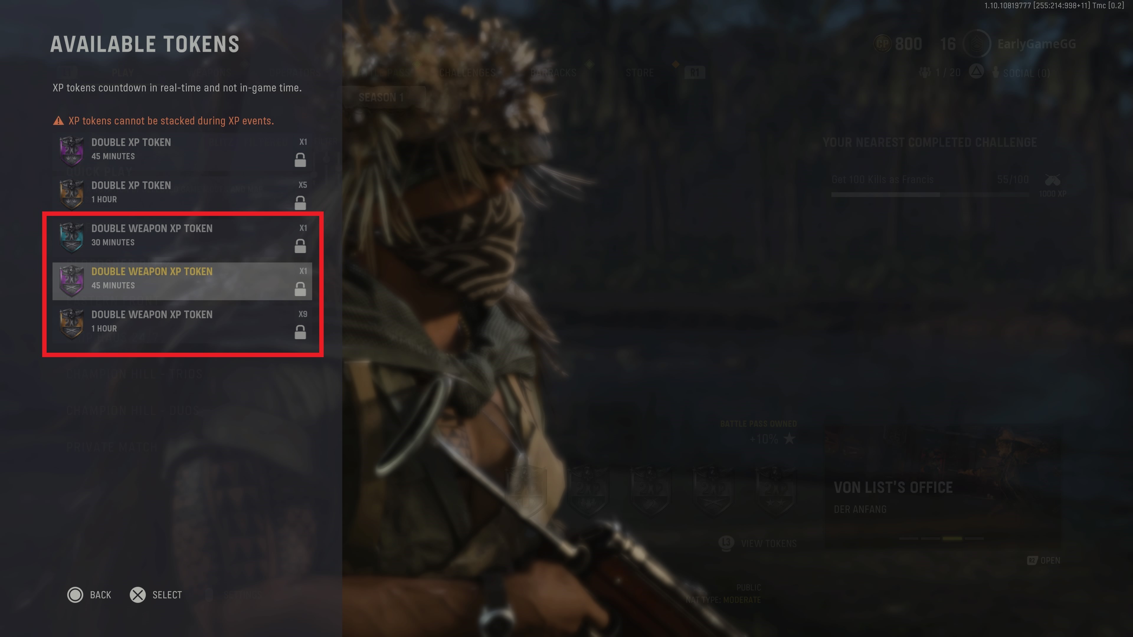 Vanguard Double XP