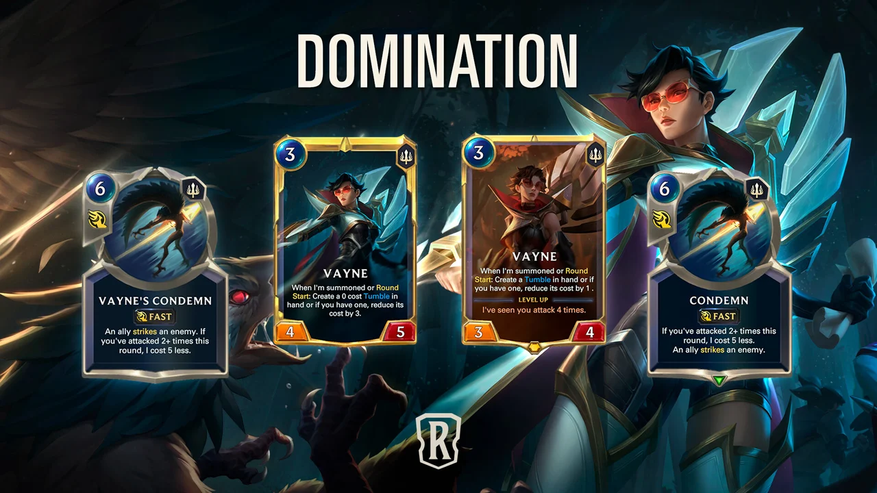 Legends of Runeterra Vayne Champion Darkin Saga Domination Expansion Cards Guides Riot Games