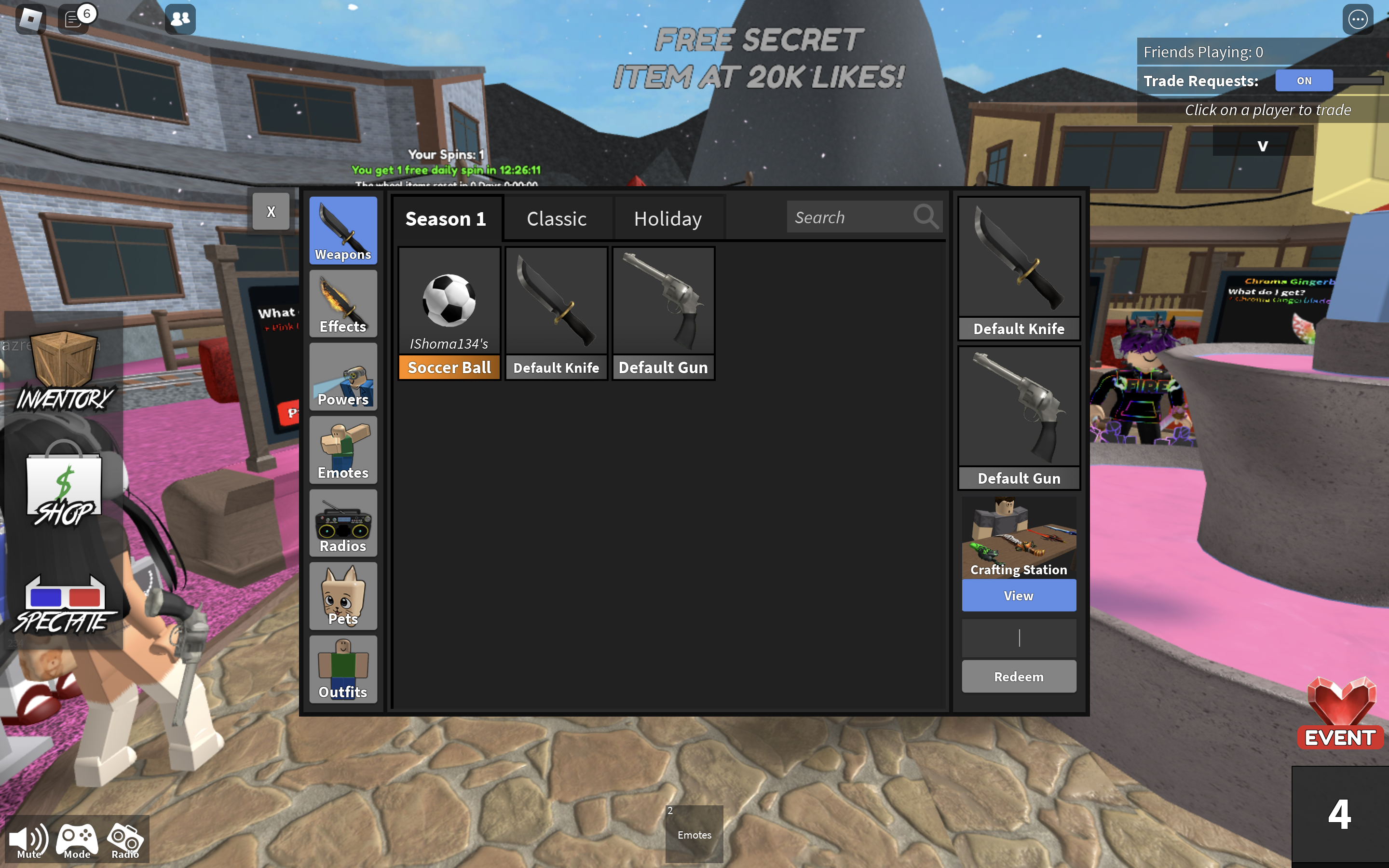 WS10 S MM2 how to redeem codes
