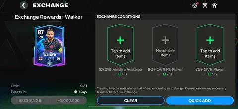 Walker Requirements FC Mobile