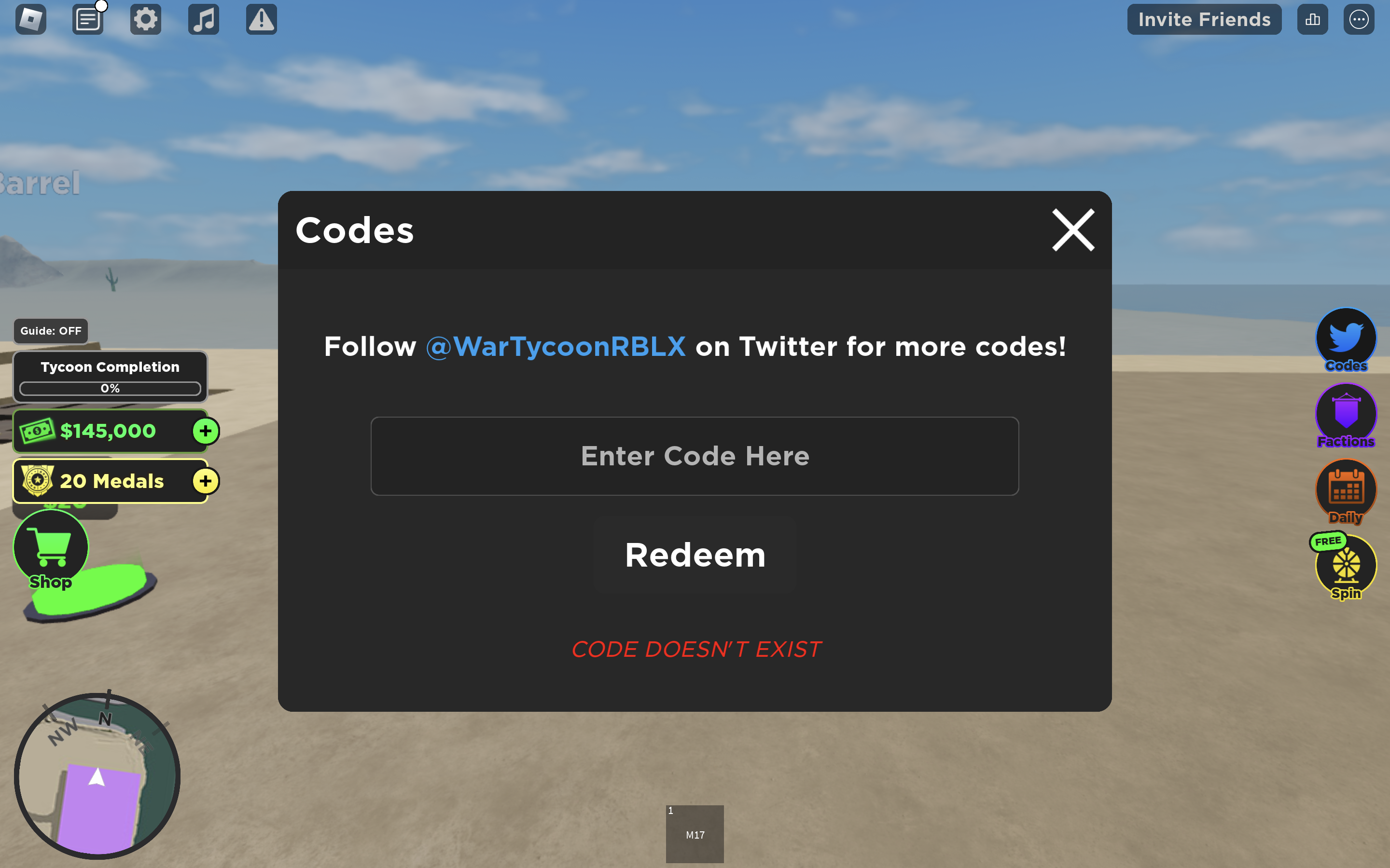 war tycoon redeem codes