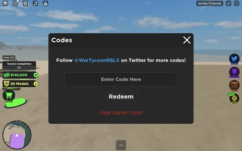 War Tycoon redeem codes