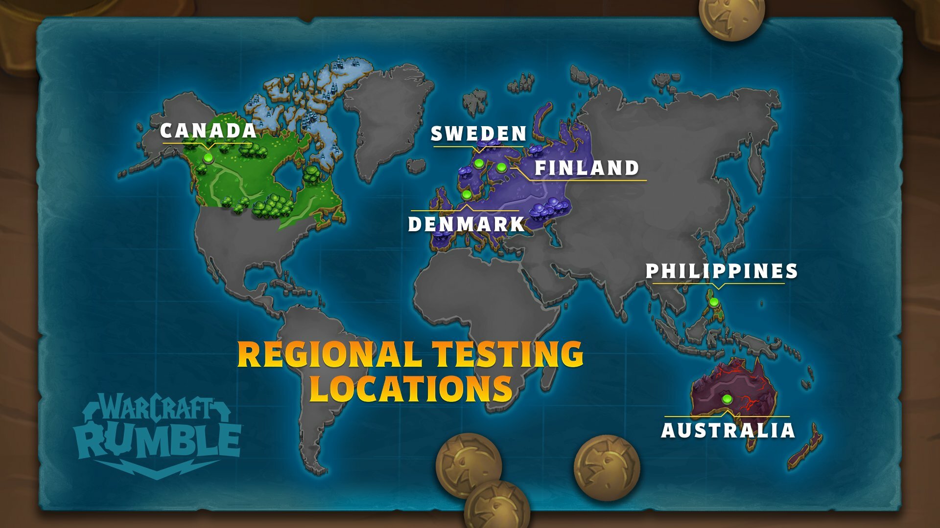 Warcraft Rumble Regional Testing Locations blizzard Guide Canada Sweden Finland Denmark Philippines Australia