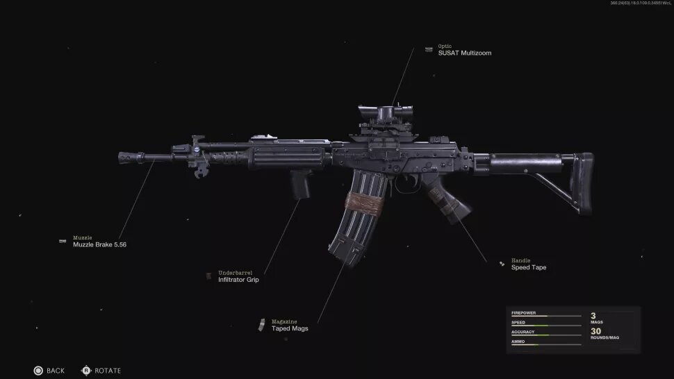 Warzone FARA 83 Configuración